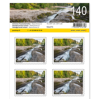 Kleinbogen 10 x 1.40 Briefmarken 'Kleine Emme LU'